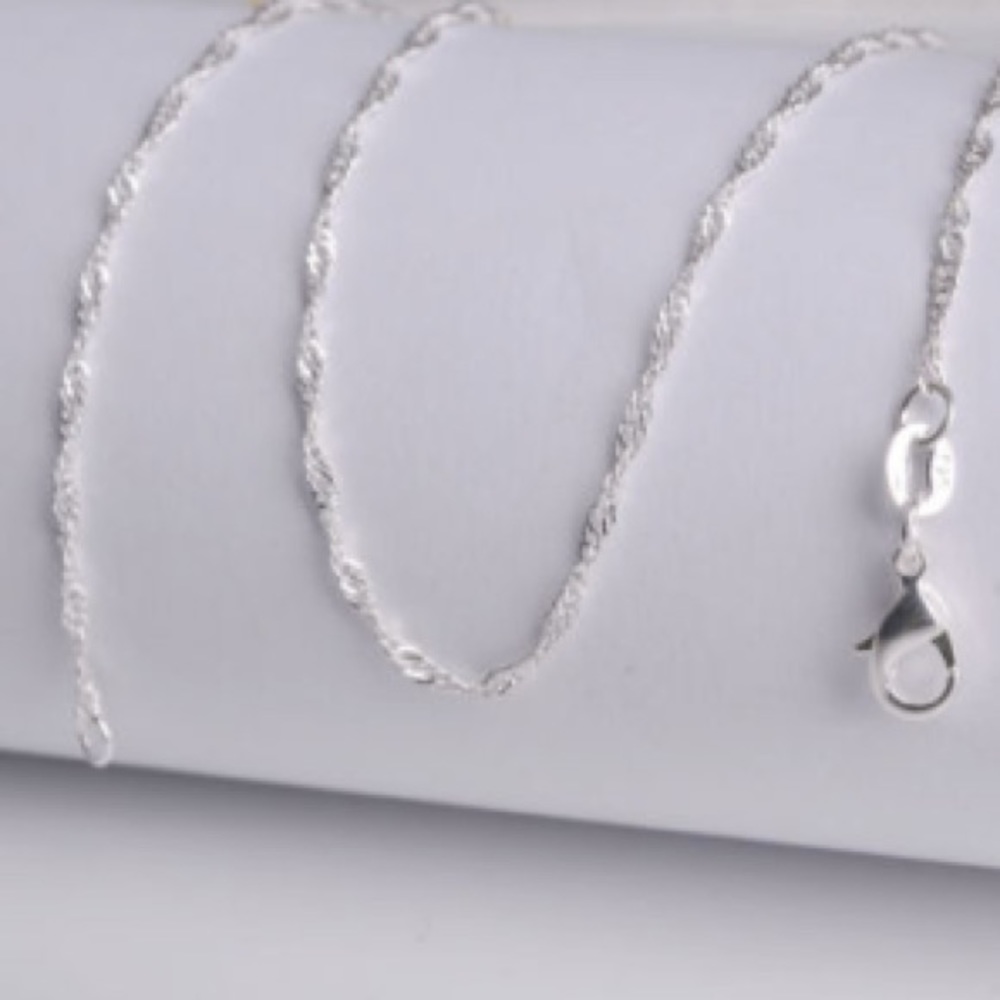 2mm .925 sterling silver plated water wave chain